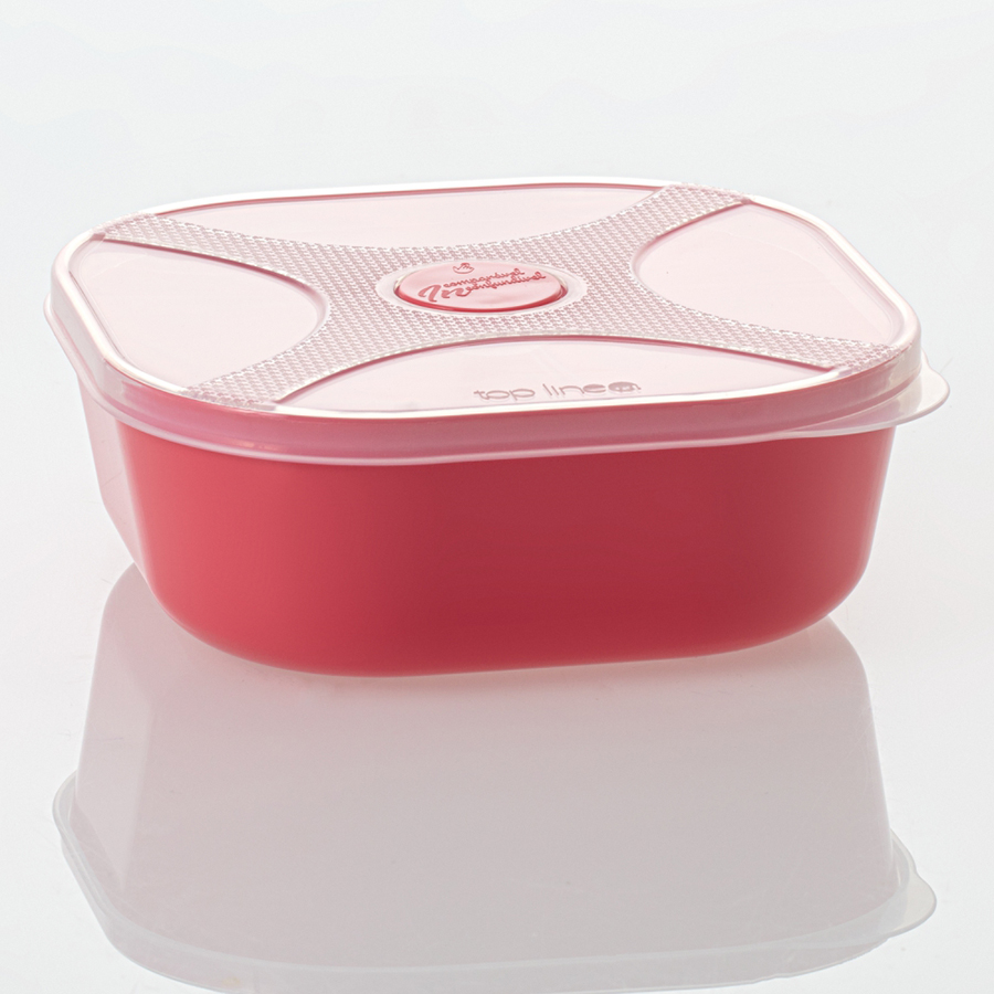 organizador multiúso quadrado 740 ml com válvula de micro-ondas para alívio de calor