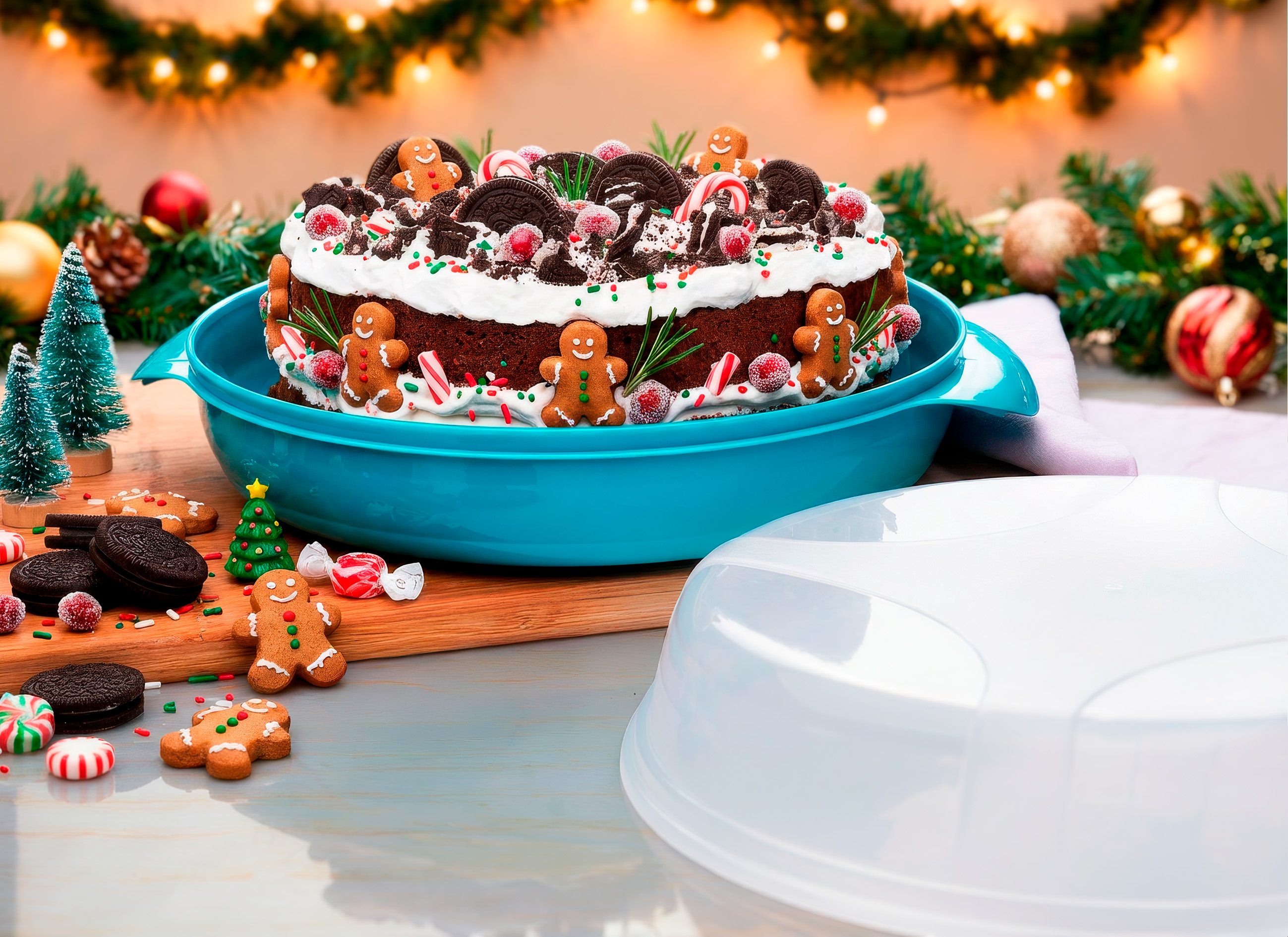 organizador multiúso redondo com tampa alta 2,5 L