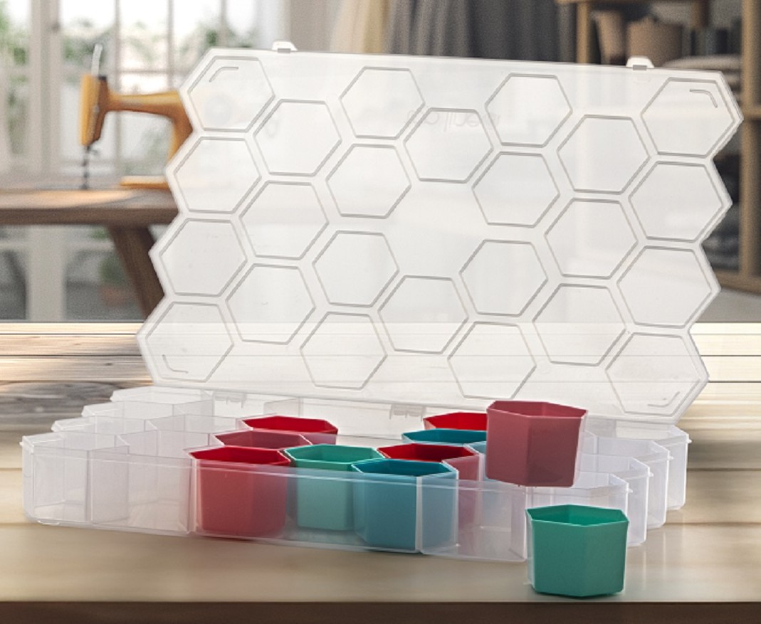 imagem do produto organizador colmeia 32 divisórias - natural