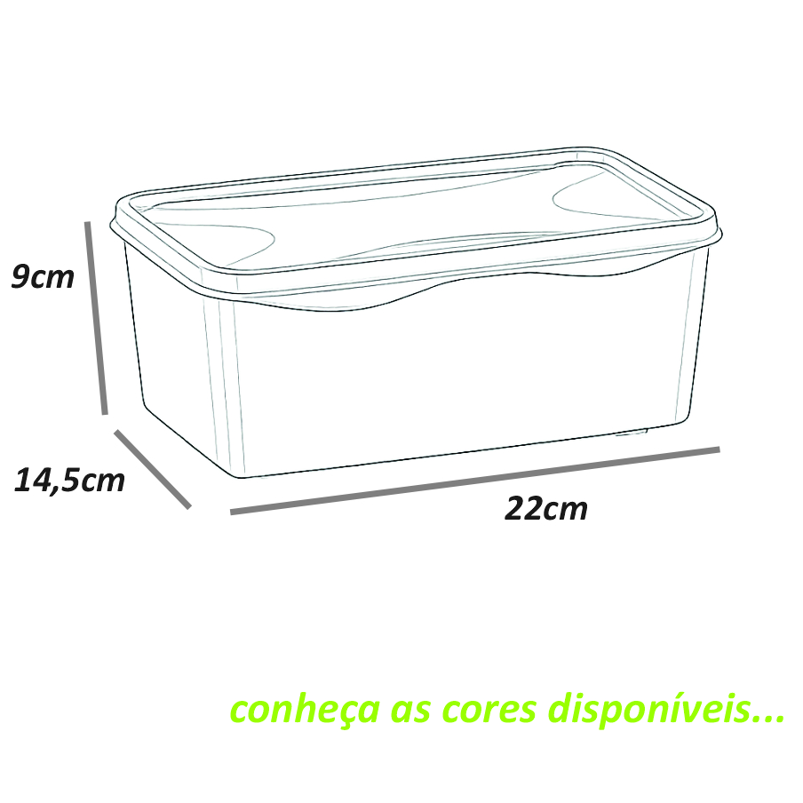 organizador multiúso retangular 1,5 L