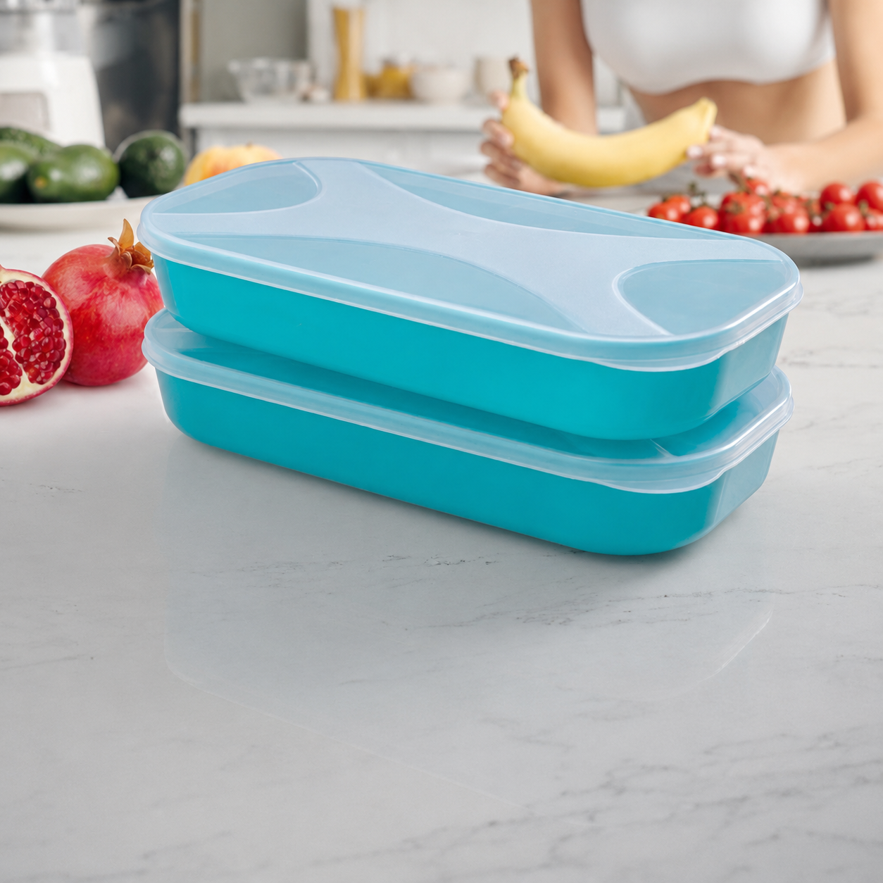 organizador multiúso retangular baixo 1,8 L