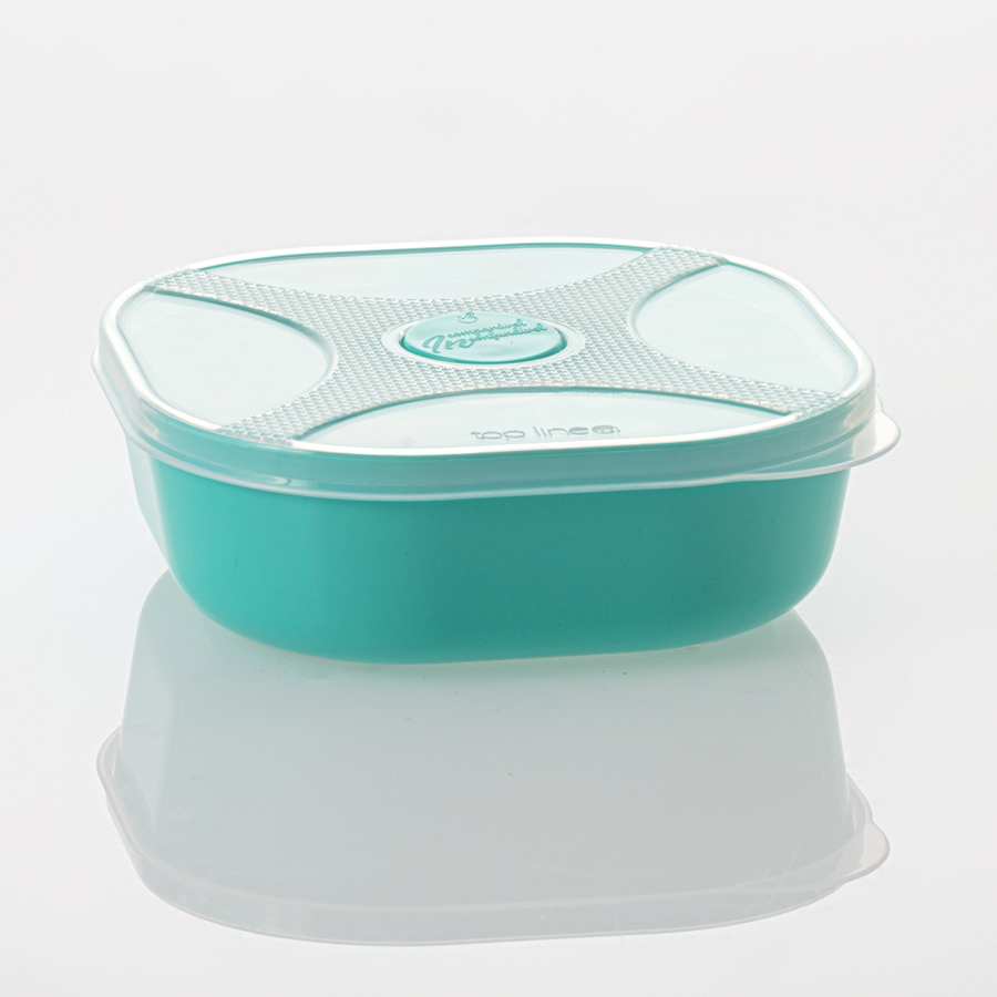 organizador multiúso quadrado 520 ml com válvula de micro-ondas para alívio de calor