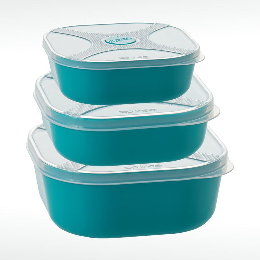 organizadores multiúso quadrado 3 pçs com válvula de micro-ondas para alívio de calor